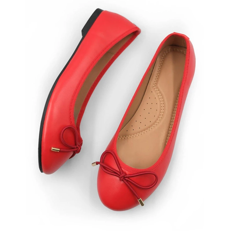 Image of Where's That From 'Bexley' Slip On Flat Pumps Red