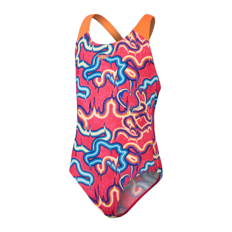 Image of Speedo Kids One Piece Swimsuit Pink/Blue female 13-14 Yrs