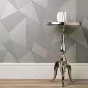 Image of Milano Fractal Mid Grey Wallpaper Mid Grey