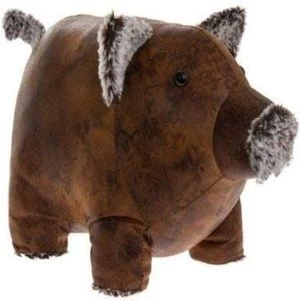 Image of Faux Leather Piggy Doorstop By Lesser & Pavey