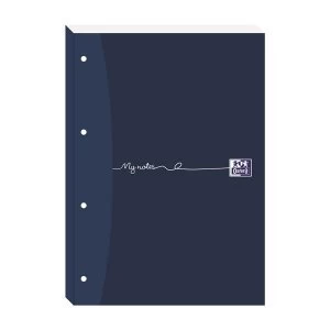 Image of Oxford My Notes A4 Refill Pad 200 Pages 90gsm Card Cover Side Glued 4 Hole Punched Ruled Margin Black Pack of 5