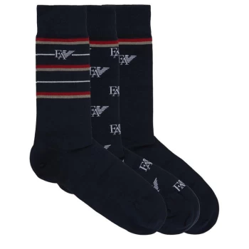 Image of Emporio Armani 3 Pack Knitted Short Socks