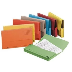 Image of Elba A4 Document Wallet Half Flap 310gsm 30mm Assorted 1 x Pack of 50
