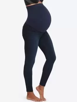 Image of Spanx Medium Control Mama Jean-ish Legging - Black, Indigo Size M Women