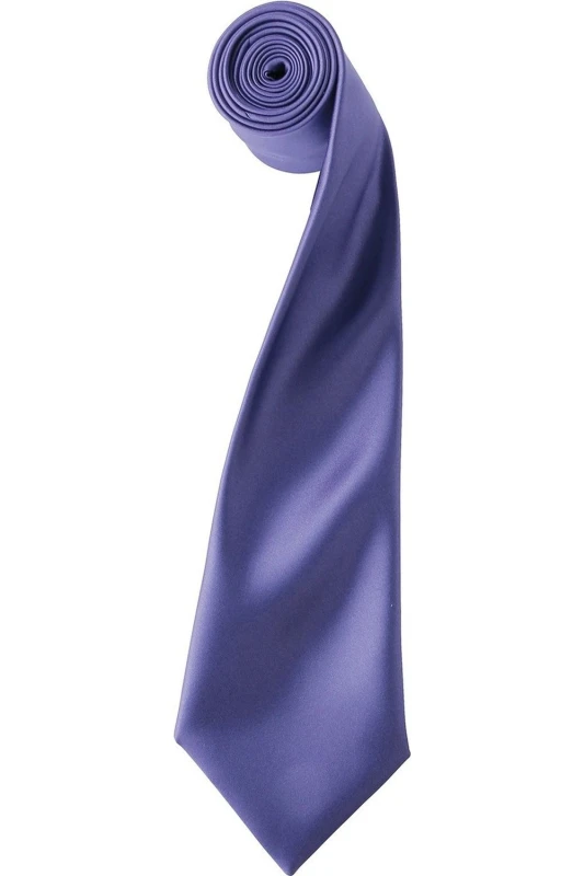 Image of Premier Premier Colours Satin Tie in Purple Purple One Size Unisex 5063470723058