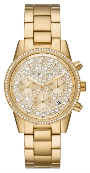 Image of Michael Kors MK7310 Ritz Crystal Set Chronograph Dial Watch