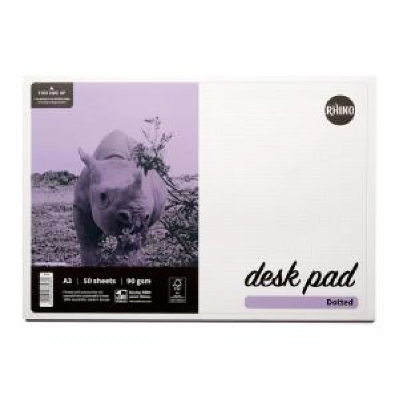 Image of RHINO Desk Pad; 5mm Dotted; A3; 90gsm FSC Paper; 50 Sheets (Pack of 10)