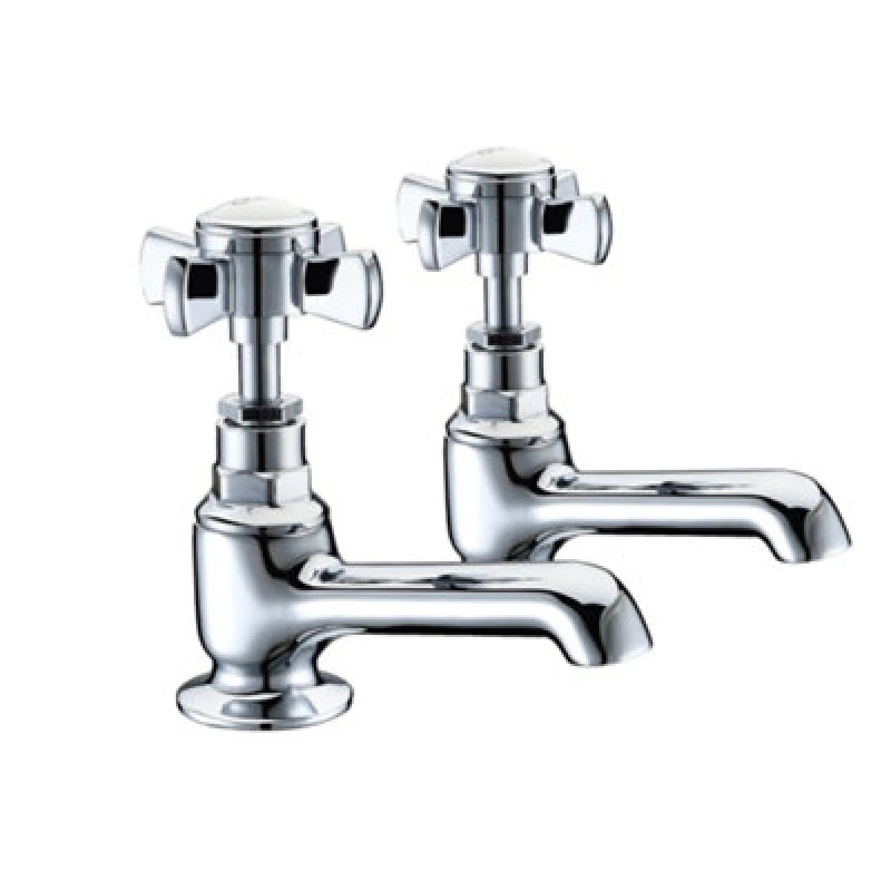 Image of Nes Home Classic Victorian Design Chrome Single Pair Of Hot And Cold Bath Taps