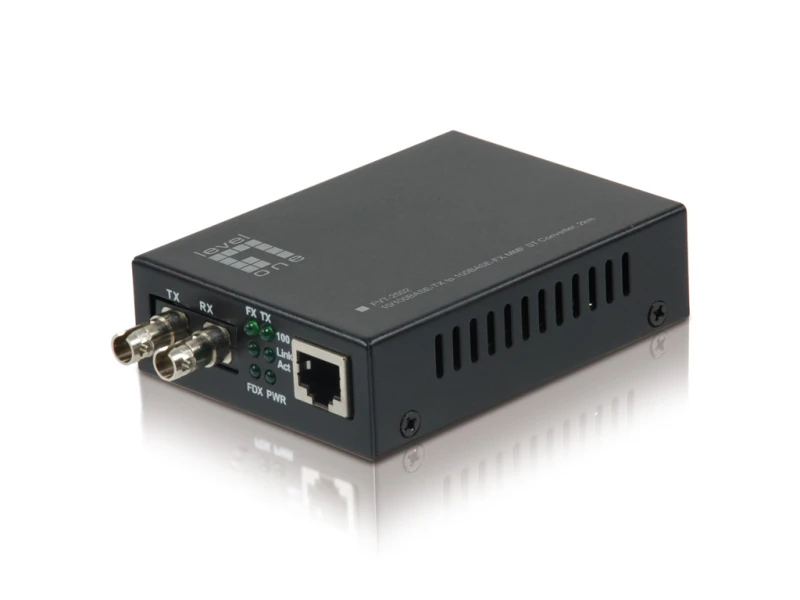 Image of LevelOne RJ45 to ST Fast Ethernet Media Converter. Multi-Mode Fiber. 2