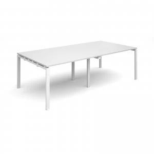 Image of Adapt II rectangular Boardroom Table 2400mm x 1200mm - White Frame wh