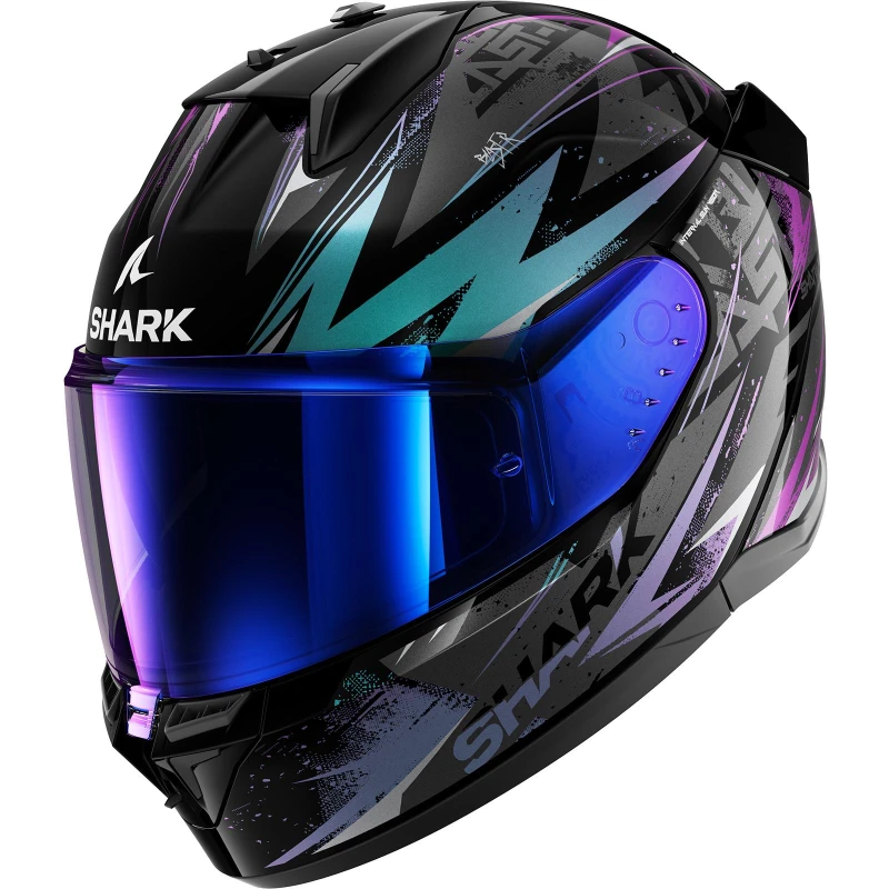 Image of Shark D-Skwal 3 Blast-R Helmet, black-green-blue, Size 2XL for Men