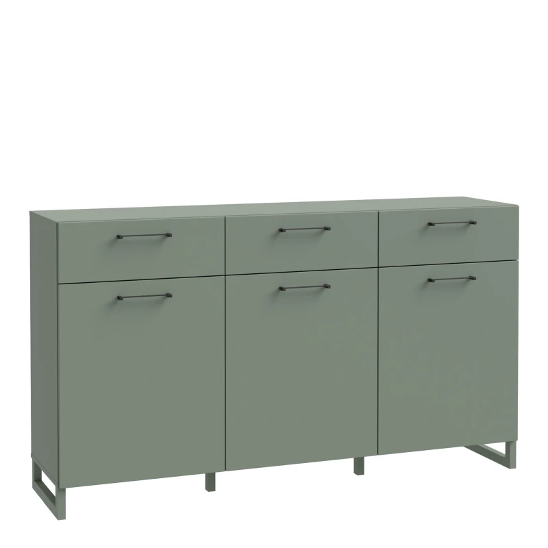 Image of Furniture To Go Sali 3 Door 3 Drawer Chest in Sage Green Green Unisex