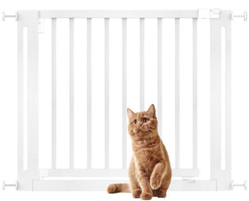 Image of Bettacare Wooden Elegance Dog Gate, White, 95Cm - 103Cm, Pressure Fit Pet Gate, 73Cm Extra Wide Doorway, Easy Installation