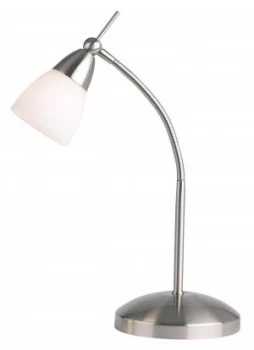 Image of Table Lamp Satin Chrome, White Glass, G9