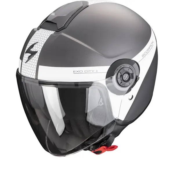 Image of Scorpion Exo-City II Short Matt Silver-White Jet Helmet M