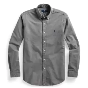 Image of Polo Ralph Lauren Slim Fit Garment Dyed Oxford Shirt - Grey