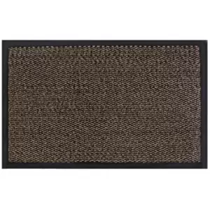 Image of JVL Heavy Duty Commodore Backed Barrier Door Floor Mat Brown/Black 80 x 120cm