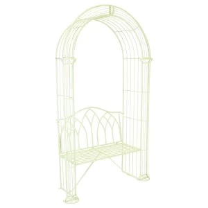 Image of Charles Bentley Garden Arch and Bench - Pastel Green
