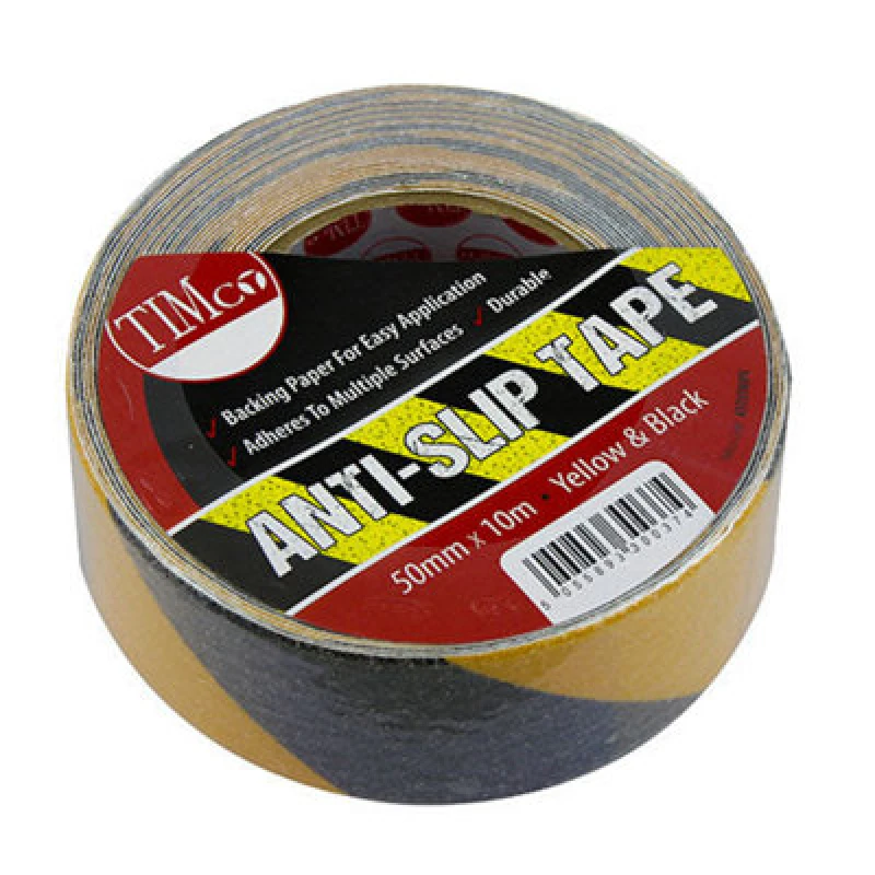 Image of Timco Anti Slip Tape - Yellow & Black (Size 10m x 50mm - 1 Each) Black