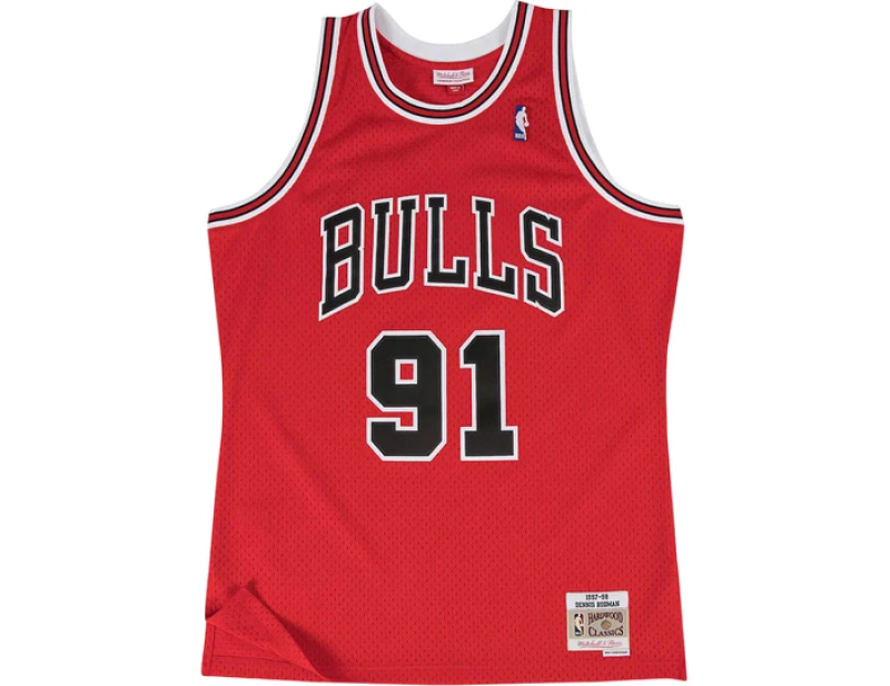 Image of Mitchell And Ness Nba Chicago Bulls 1997-1998 Dennis Rodman Swingman Jersey Red S