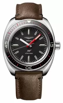 Image of LONGINES L28364528 Ultra-Chron Automatic Chronometer Leather Watch