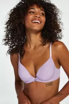 Image of Hunkemoller Plunge Padded Underwired Bra Purple