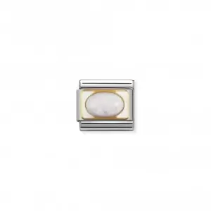 Image of Nomination Composable Classic Elegance Gold Enamel White Opal Link 030511/07