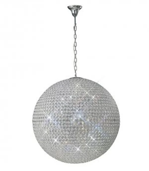 Image of Globe Ceiling Pendant 12 Light Polished Chrome, Crystal