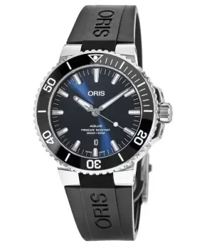 Image of Oris Aquis Date Automatic Blue Dial Rubber Strap Mens Watch 01 733 7730 4135-07 4 24 64EB 01 733 7730 4135-07 4 24 64EB