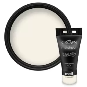 Image of Crown Walls & Ceilings Matt Emulsion Cream White Tester - 40ml