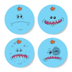 Image of Rick and Morty Mr Meeseeks Face Coaster Set