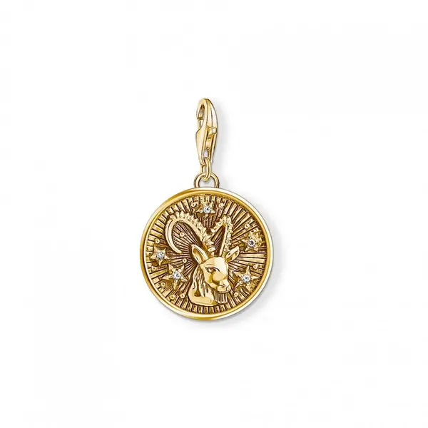 Image of Thomas Sabo Charm Club Thomas Sabo Yellow Gold Vintage Capricorn Zodia