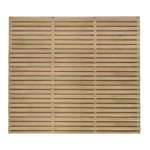 Image of Forest Garden Forest Press Treat Double Slat Fence Panel 1.8mx0.9m
