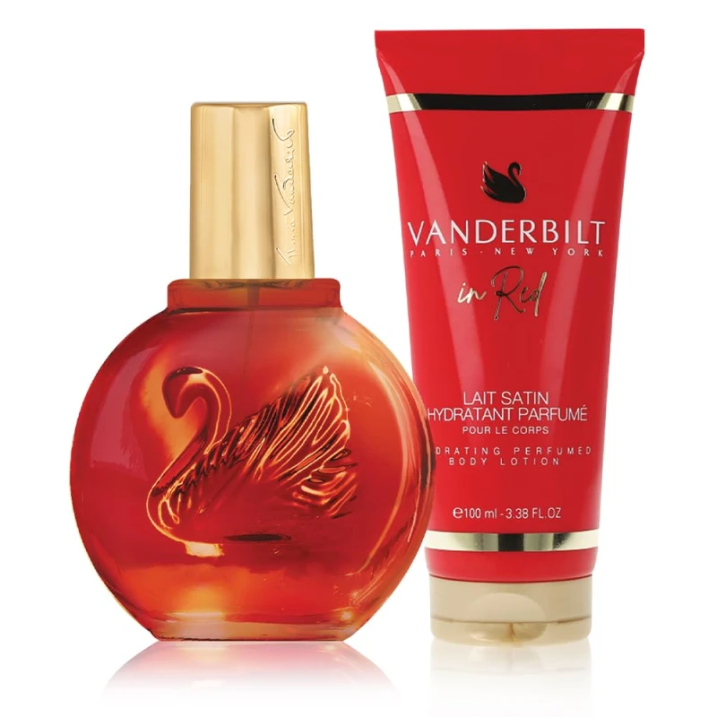 Image of Gloria Vanderbilt In Red Gift Set 100ml Eau de Toilette + 100ml Body Lotion