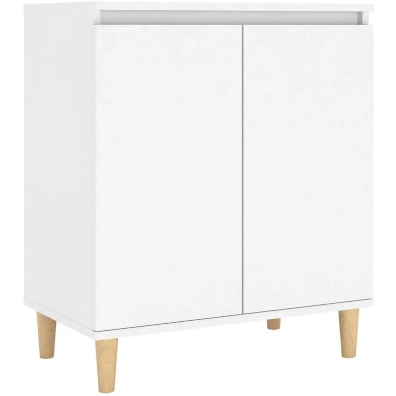 Image of VIDAXL Sideboard with Solid Wood Legs White 60x35x70cm Engineered Wood Vidaxl 8720286358764