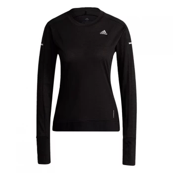 Image of adidas Cooler Long Sleeve Running Sweatshirt Women - Black
