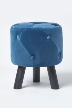 Image of Hampton Velvet Footstool with Legs