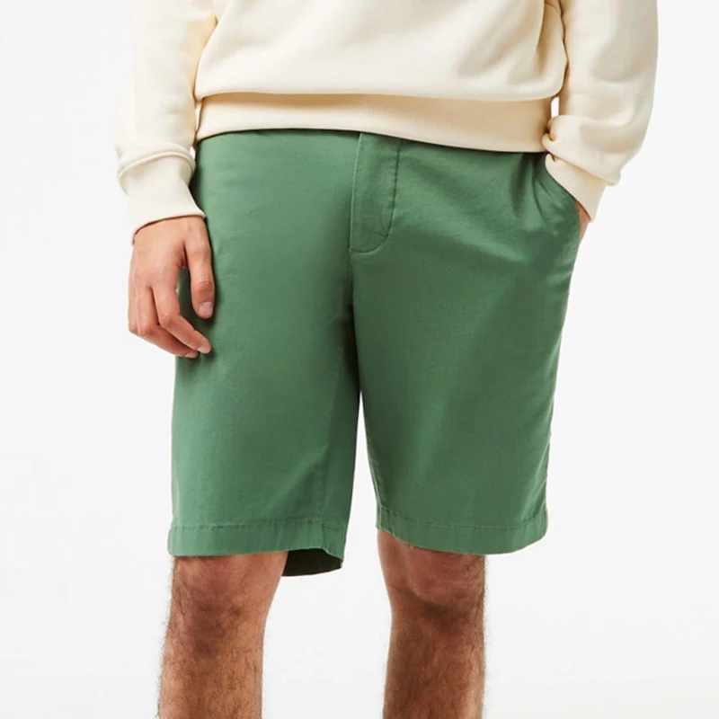 Image of Lacoste Slim Fit Stretch Cotton Bermuda Shorts - Green Green 40