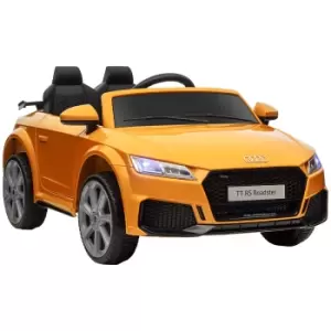 Image of HOMCOM Kids Licensed Audi TT RS Ride-On Car 12V Battery w/ Remote Suspension Headlights and MP3 Player 3km/h Yellow