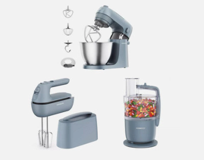 Image of Kenwood Go Food Processor, Stand & Hand Mixer Storm Blue