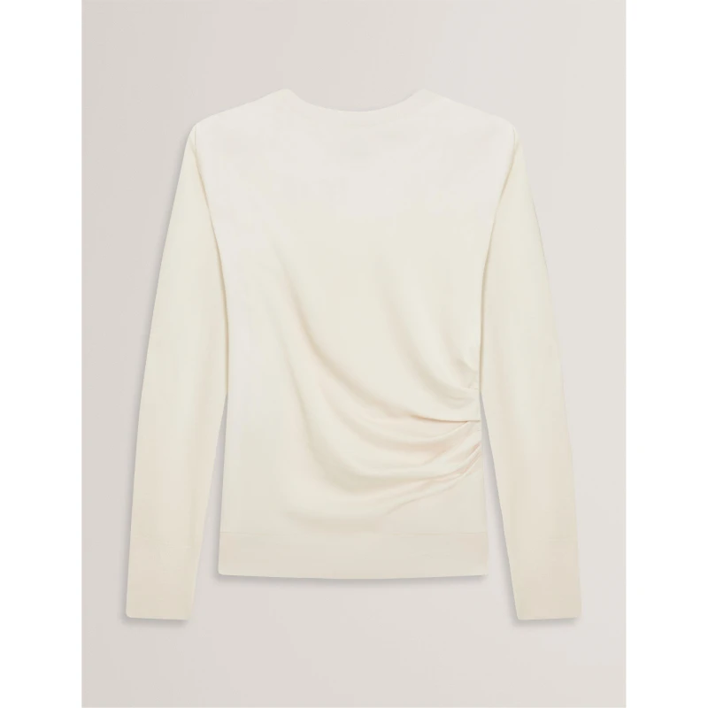 Image of Ted Baker Womens Woven Front Top Ivory female 8 (XS)