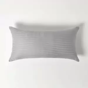 Image of Grey Continental Pillowcase Egptian Cotton 330 Thread Count, 40 x 80cm - Grey - Grey - Homescapes