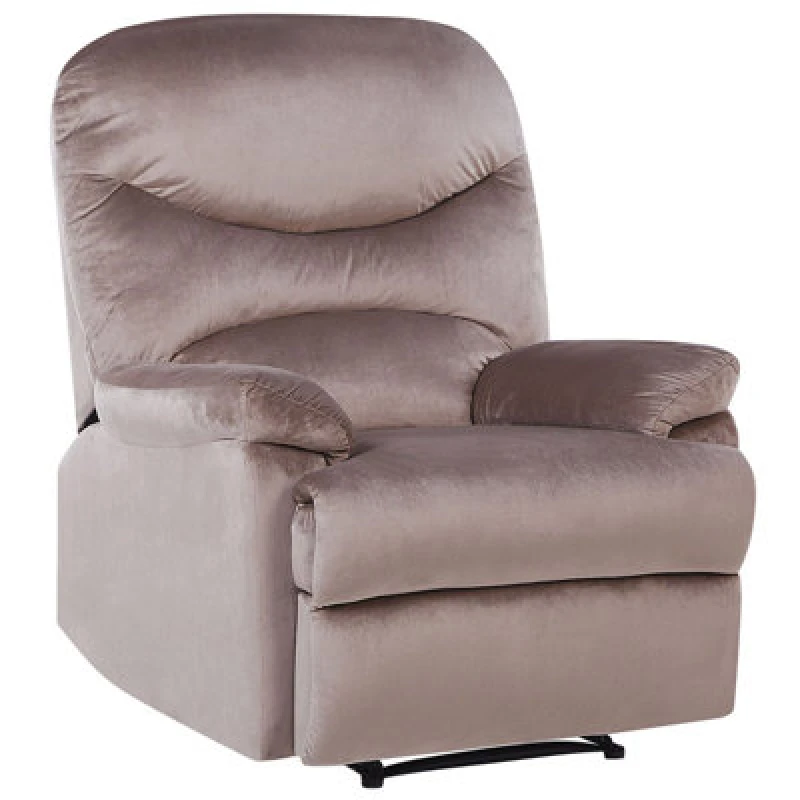 Image of Beliani Recliner Chair Eslov Velvet Taupe Beige