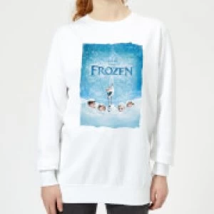 Image of Disney Frozen Snow Poster Womens Sweatshirt - White