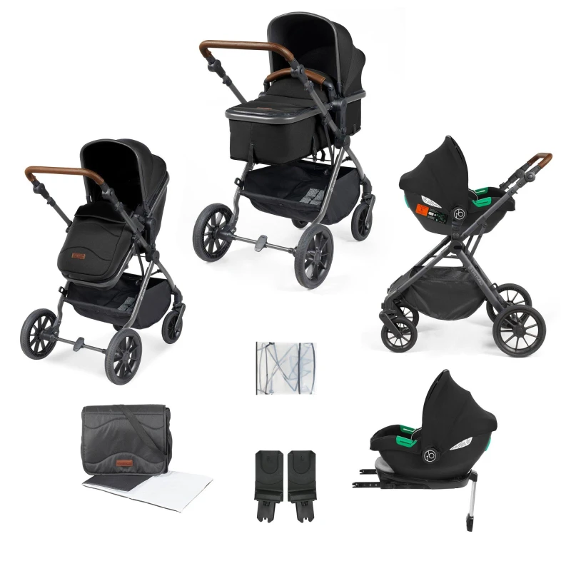 Image of Ickle Bubba Cosmo 9pc TS w/ Cirrus+Base - Black Travel Systems one Black 38905590055