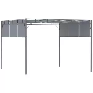 Image of Outsunny 3M Steel Pergola Garden Gazebo With Retractable Canopy - Dark Grey