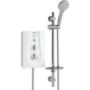 Image of Joy ThermoSafe Electric Shower 8.5kW White Chrome Modern 3 Spray Head - Bristan