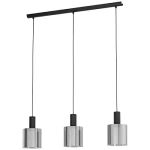 Image of Netlighting Gorosiba 3 Lamp Straight Bar Pendant Ceiling Light Black