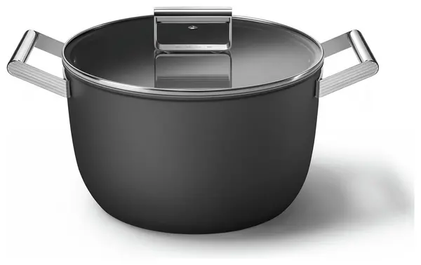 Image of Smeg Smeg 7.7 Litre Non Stick Aluminium Casserole Pan - Black