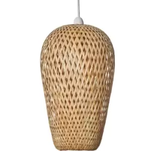 Image of Natural Bamboo Wicker Easy Fit Ceiling Lampshade